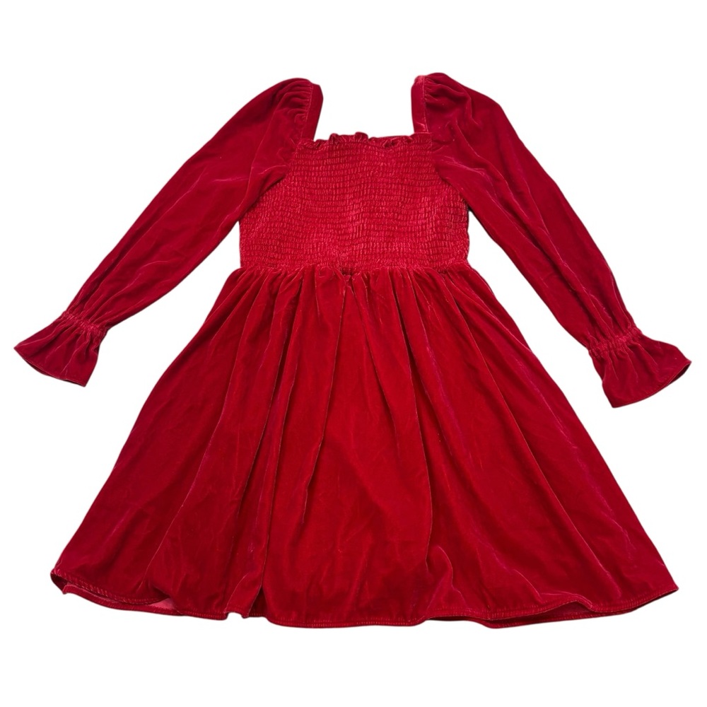 Brand new with Tags Janie and Jack The Velvet Smocked Dress Red Size 10 - Picture 2 of 13